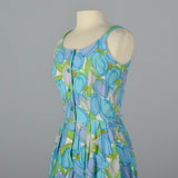 1950s Cotton Print Summer Dress