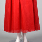 1980s Red Party Dress with Polka Dots