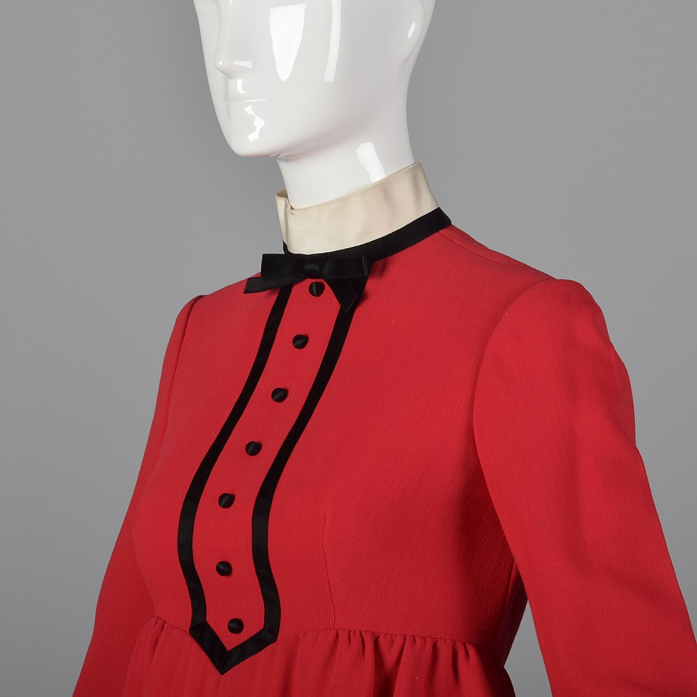 Iconic 1960s Geoffrey Beene Red Babydoll Tuxedo Mini Dress