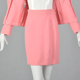 XS Christian LaCroix 1980s Pink Skirt Suit