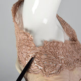 1940s Nude and Pink Layered Evening Dress