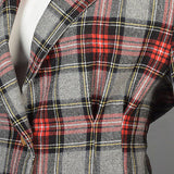 1990s Vivienne Westwood Anglomania Fitted Tartan Plaid Jacket with Extra Long Sleeves