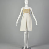 XS Bob Bugnand 1950s Beaded Short White Dress