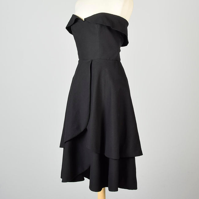 1950s Pauline Trigere Strapless Little Black Dress with