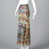Jean Paul Gaultier Pink Flamingo Maxi Skirt