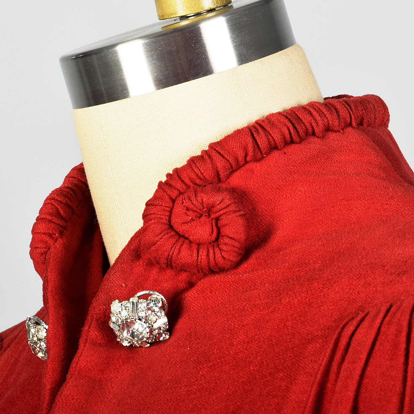 1940s Red Cape with Cocoon Shape