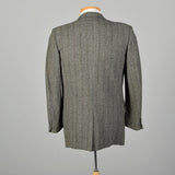 1950s Mens Wool Tweed Jacket Gray Stripe