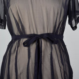 1950s Sheer Navy Party Dress