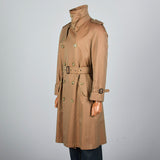 1990s Mens Saks Fifth Avenue Sharkskin Trench Coat