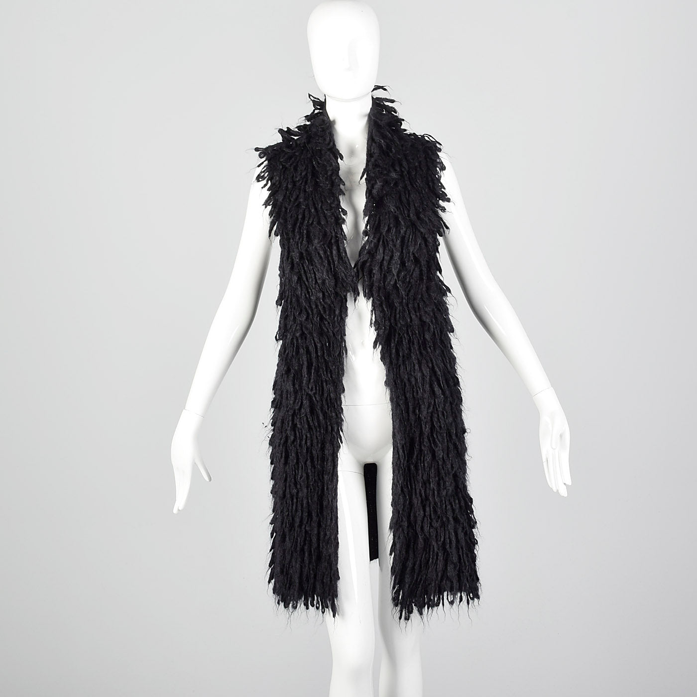 2010s Eileen Fisher Mohair Black Knit Vest