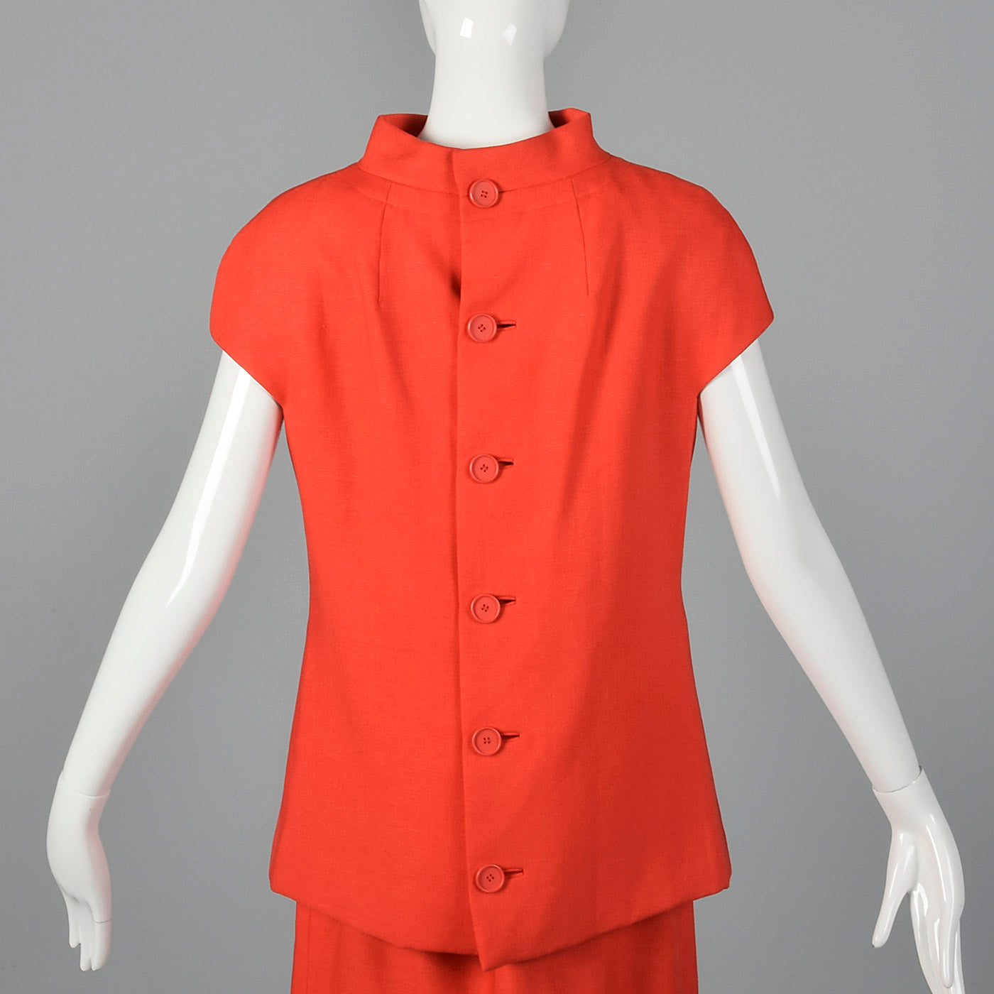 1960s Geoffrey Beene Orange Linen Skirt Suit