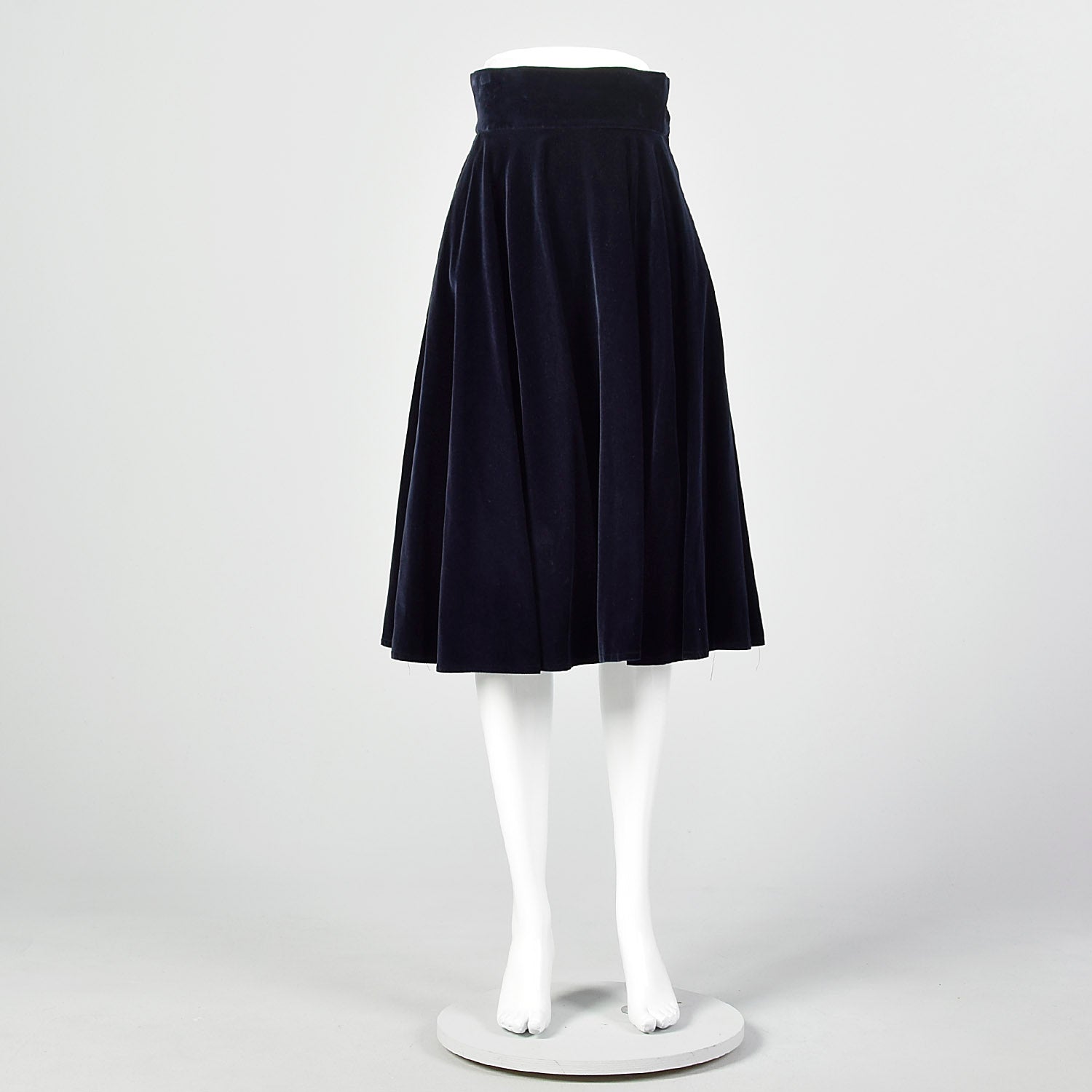 XS Anne Klein Navy Velvet Full Circle Skirt