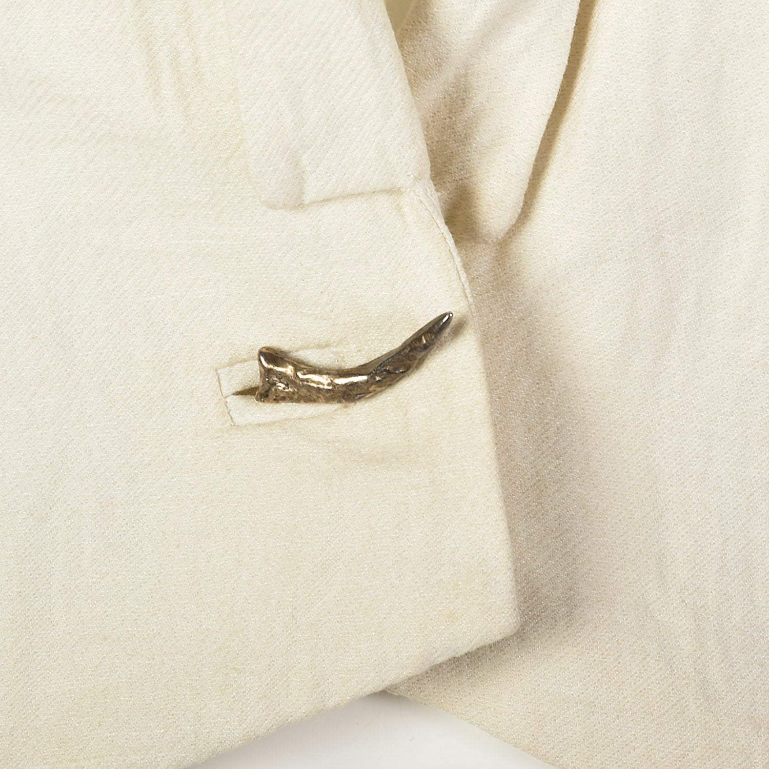 Small Helmut Lang White Jacket with Leather Sleeves