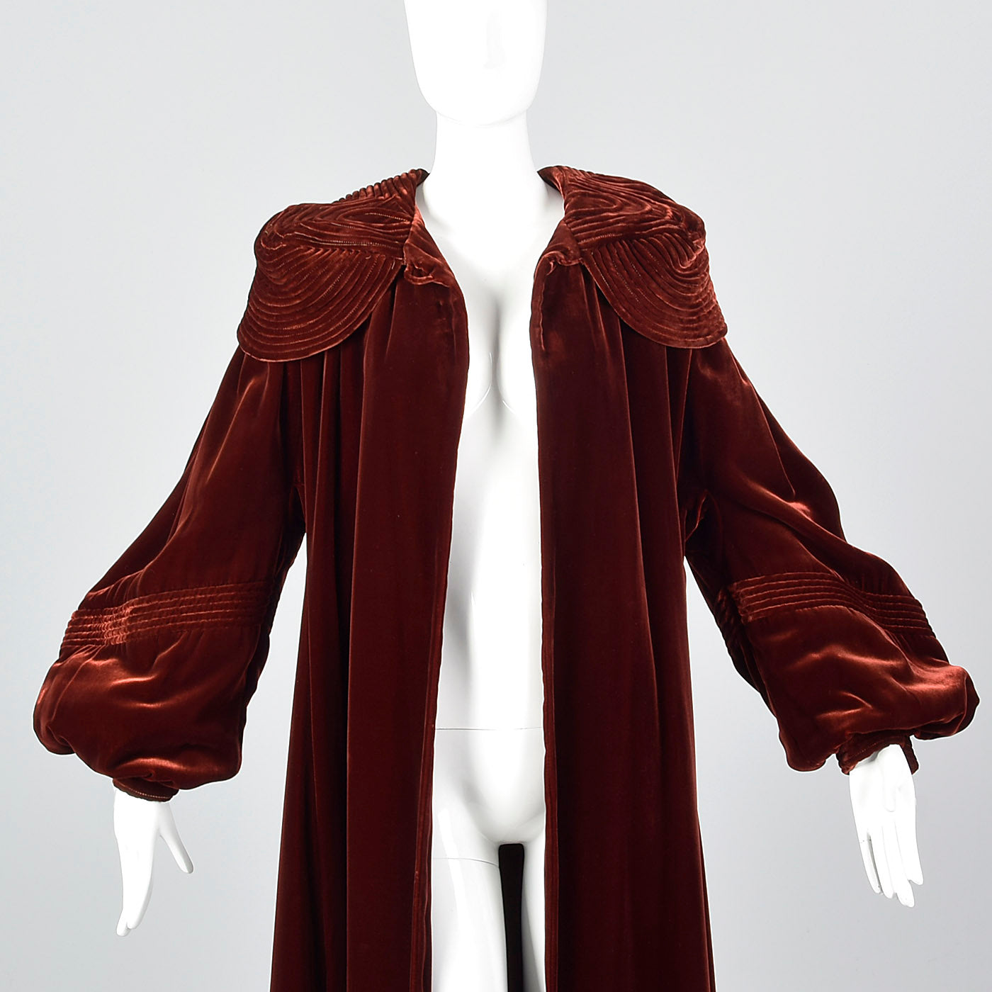 Incredible Art Deco Opera Coat with Portrait Collar & Bishop Sleeves