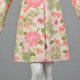 1960s Pink Floral Spring Coat