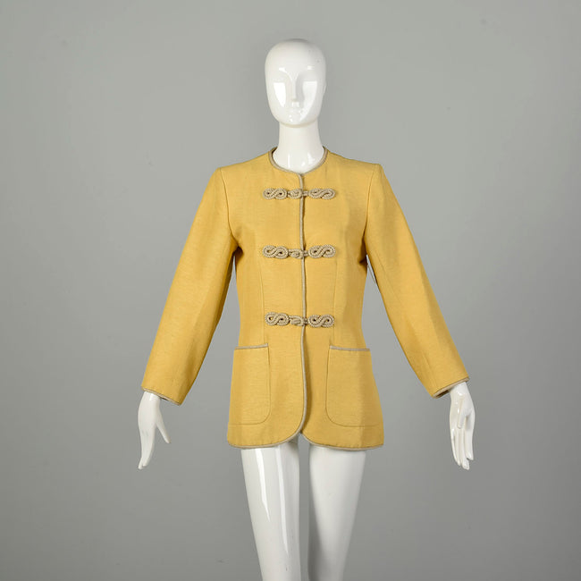 Medium 1980s Yves Saint Laurent Yellow YSL Long Clutch Coat