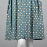 1950s Blue Polka Dot Day Dress