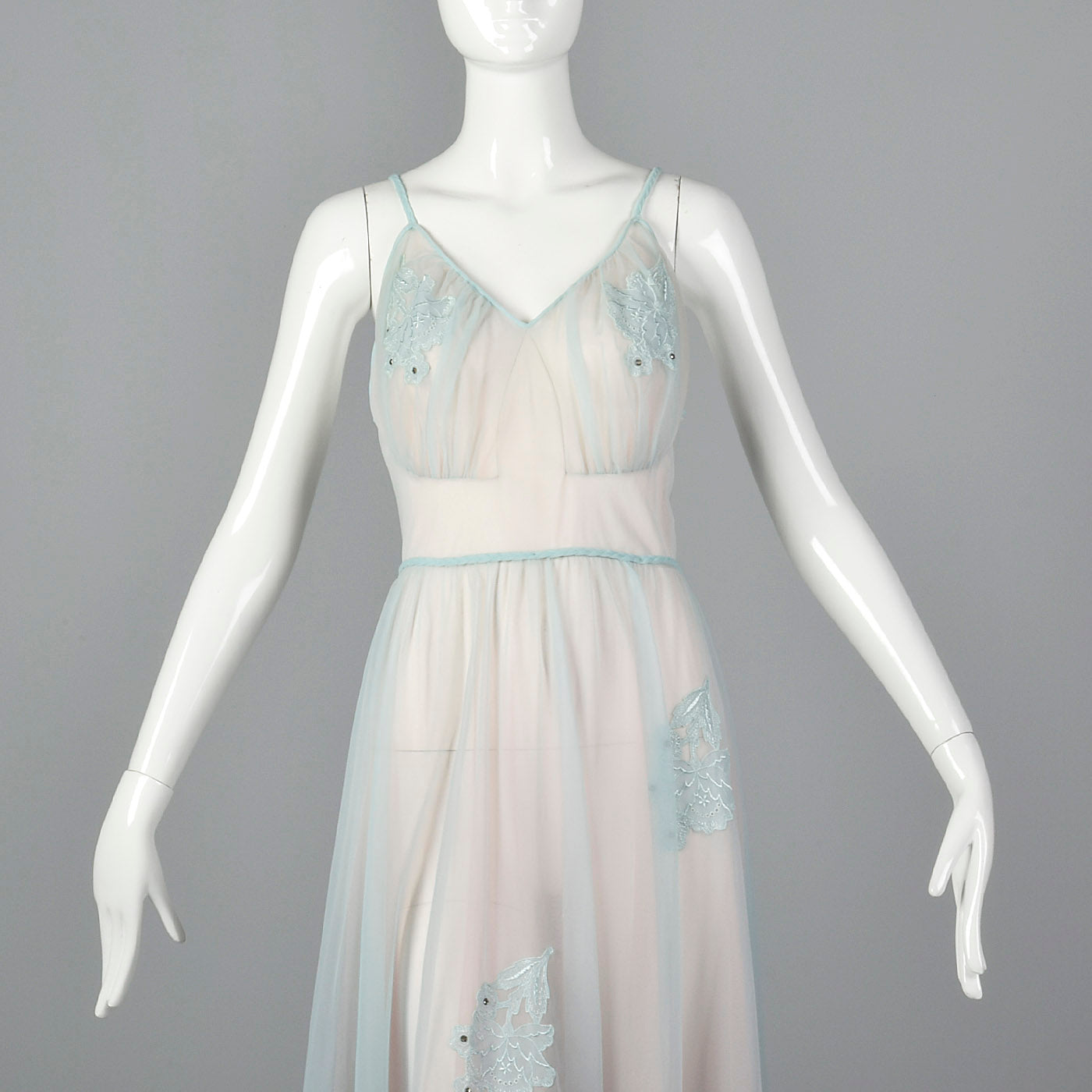 1950s Blue Nightgown and Peignoir Set