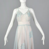1950s Blue Nightgown and Peignoir Set