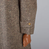 1950s Mens Chunky Wool Tweed Coat with Windowpane Fleck
