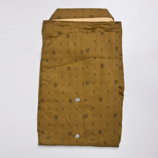 1950s Mens Deadstock Gold Print Shirt