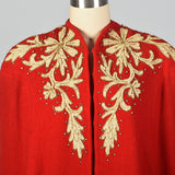 1940s Glamorous Red Cape