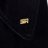 1990s Sonia Rykiel Loose Black Velvet Hooded Coat