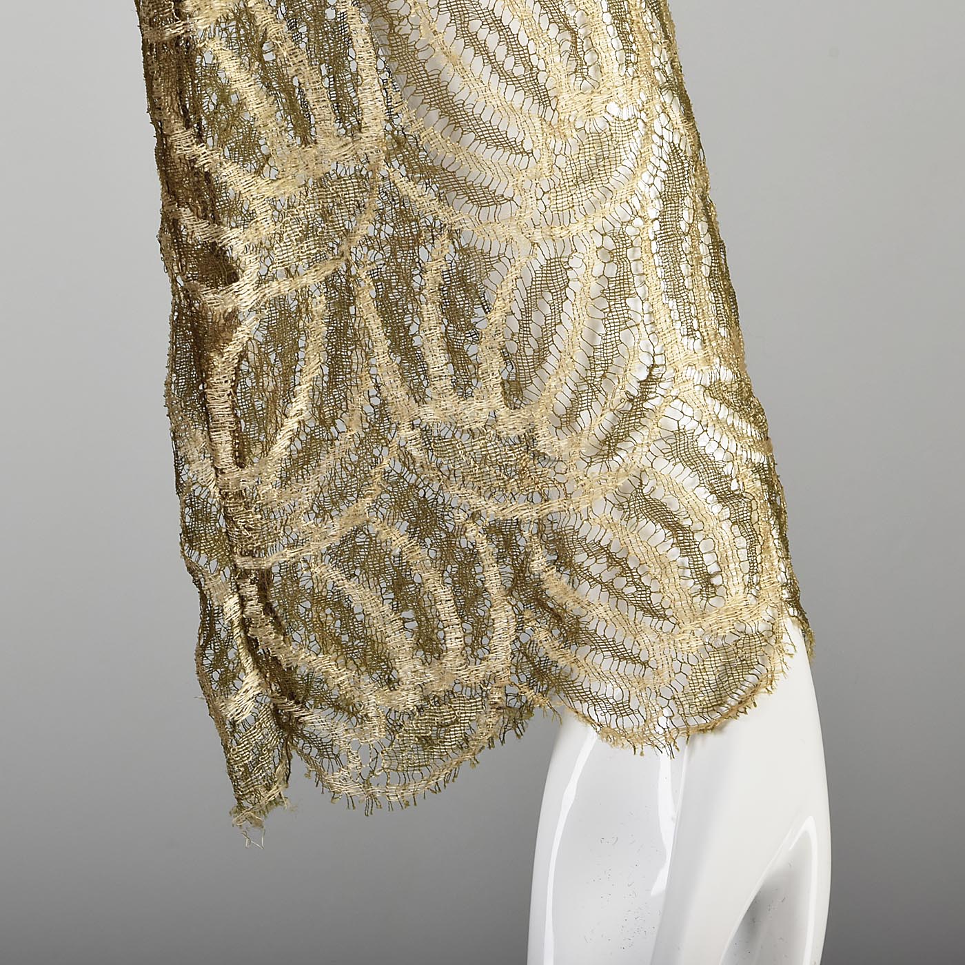 1960s Christian Dior Boutique Numbered Couture Gold Lace Gown