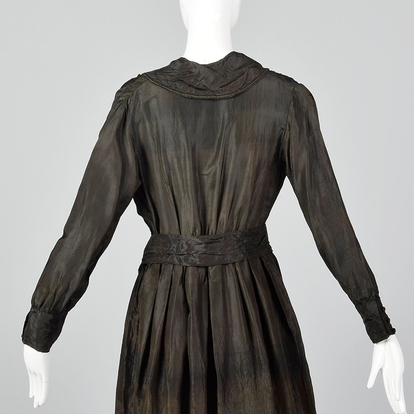 1910s Black Silk Edwardian Dress