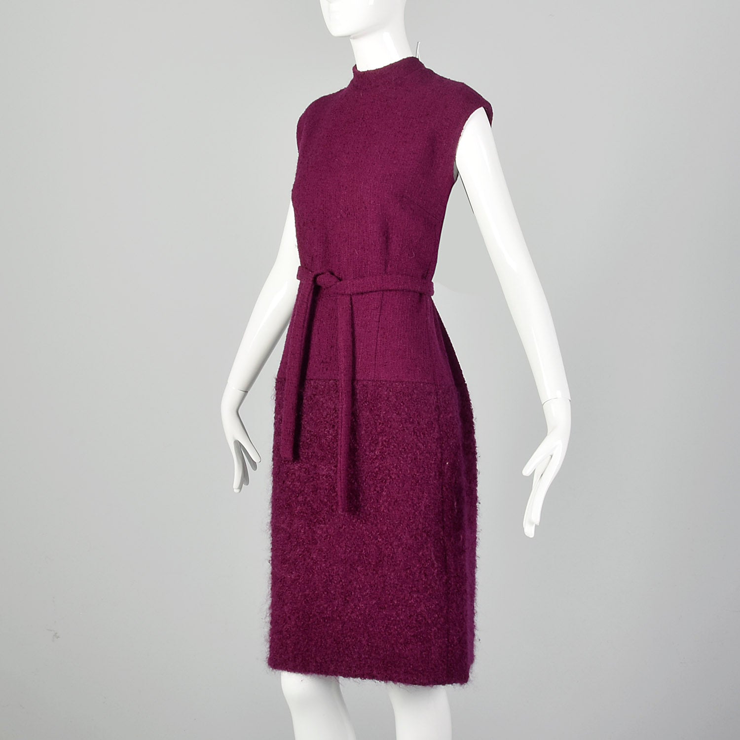 Large 1960s Fuchsia Coat and Dress Set