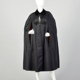 1980s Lightweight Black Cape Gold Lining