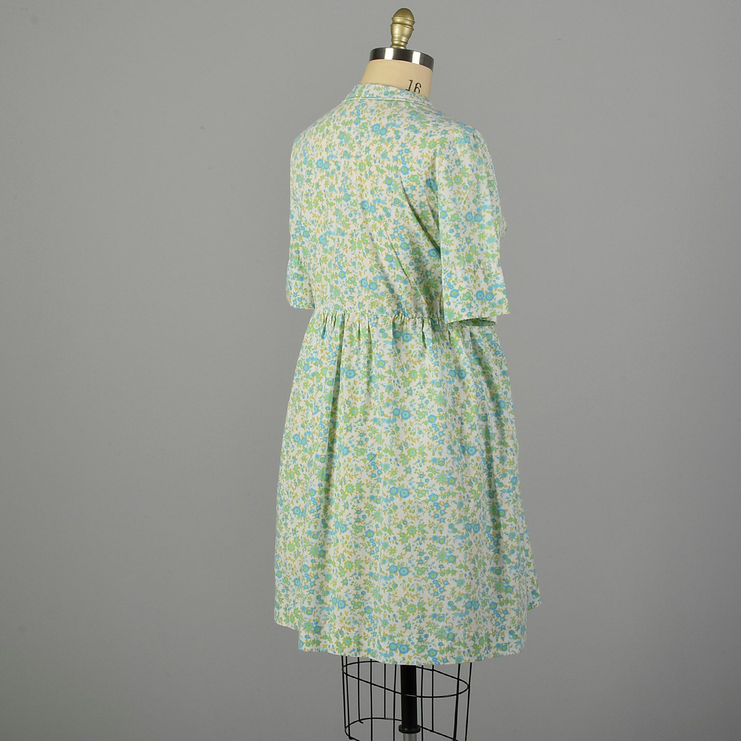 3XL 1960s Day Dress Short Sleeve Volup Casual Cotton Floral Summer
