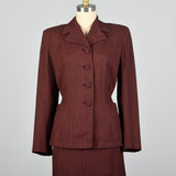 1940s Red and Black Check Skirt Suit