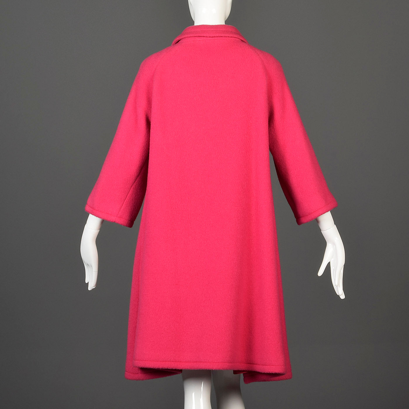 1950s Pink Wool Coat with Great Gold Buttons