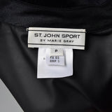 Small St John Sport Black Satin Mini Trench Coat