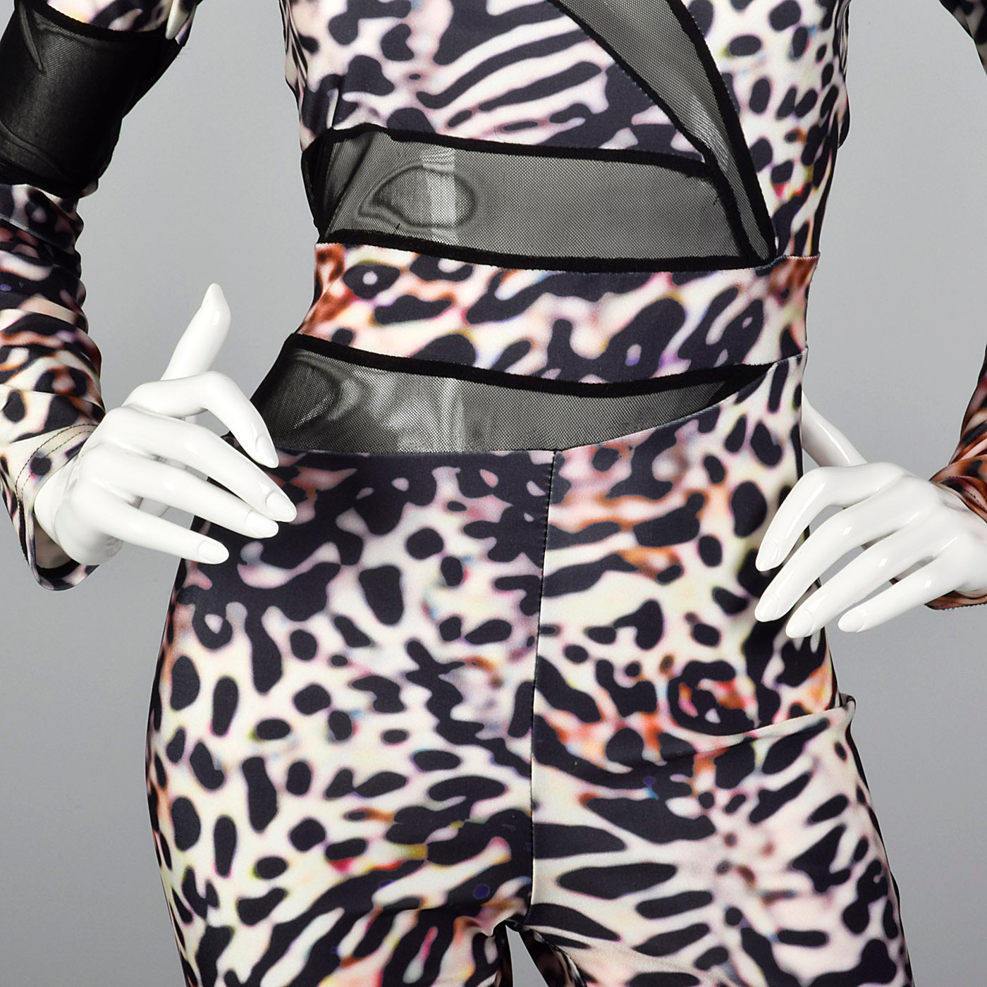 1990s Animal Print Spandex Catsuit