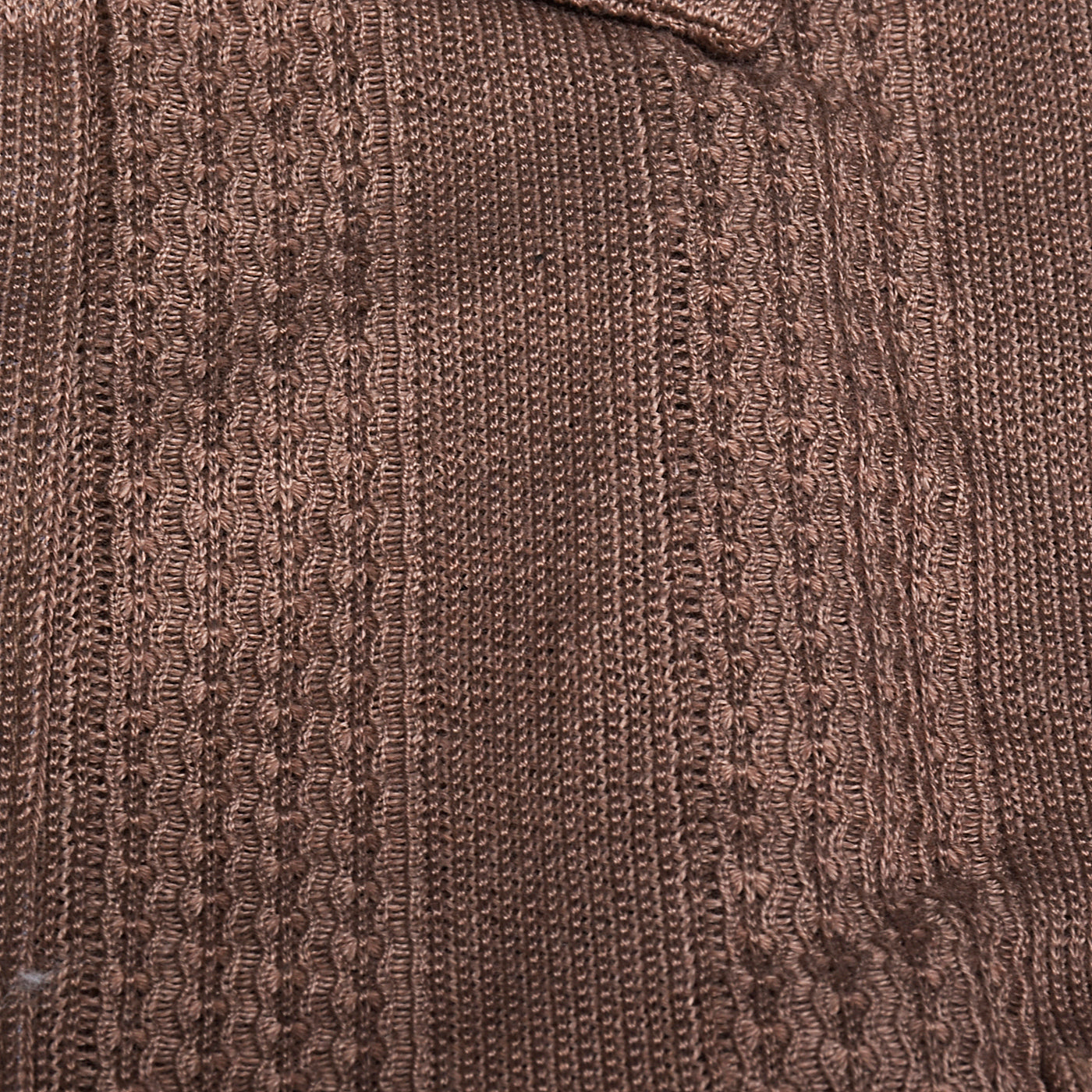 1950s Lennards Brown Knit Pull Over Shirt Deadstock