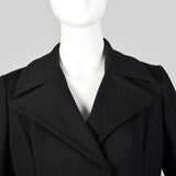 XS 1970s Double Breasted Black Maxi Coat