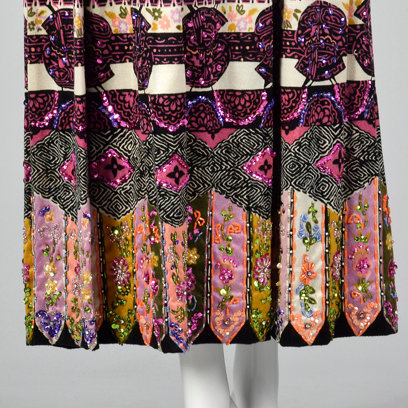 XS I Magnin 1970s Two Piece Dress Set