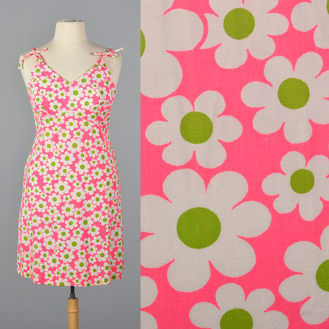 1960s Deadstock Pink Floral Dress