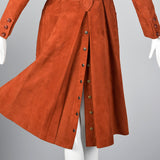 1960s Via Veneto Couture Boutique Suede Leather Trench Coat