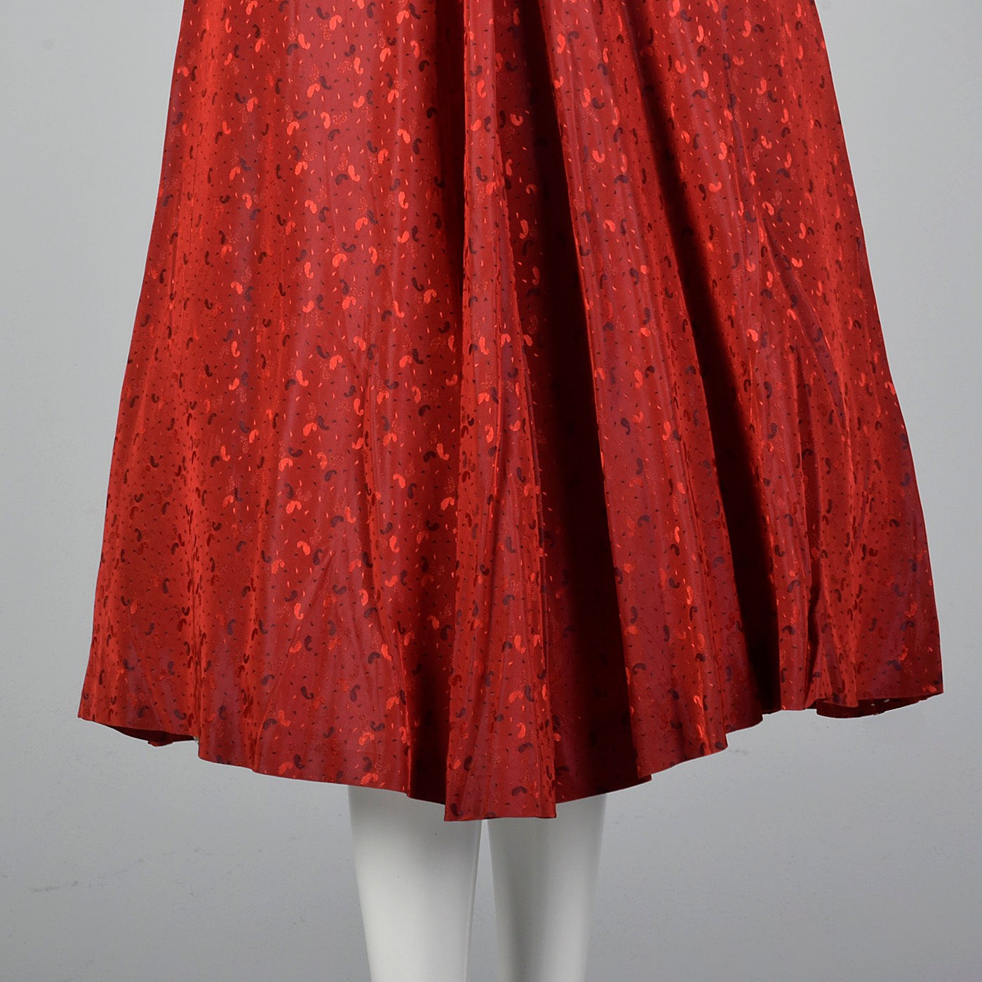 1950s Shiny Red Party Dress