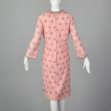 1960s Valentina Pink Lace Beaded Dress