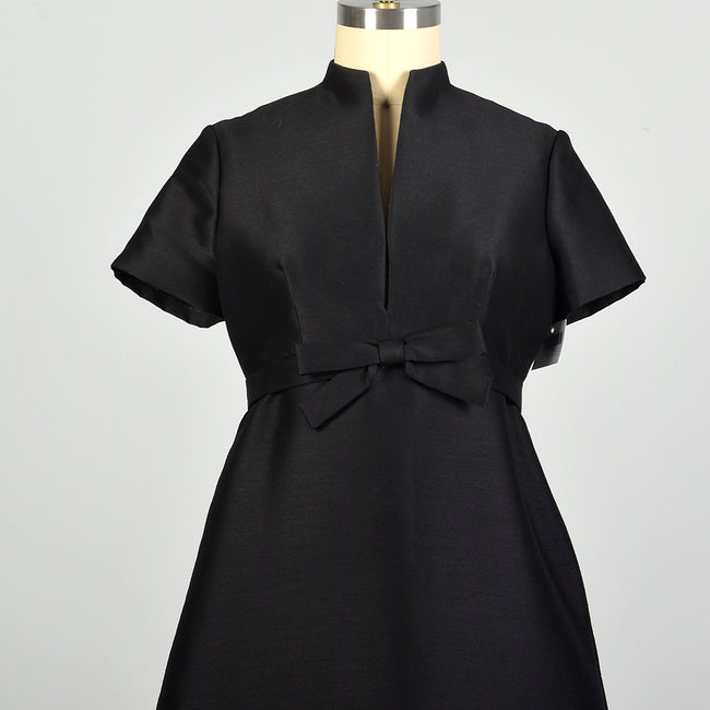 XL 1960s Lord & Taylor Black Cocktail Dress LBD