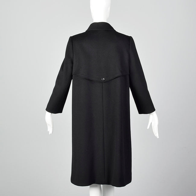 1980s Black Wool Winter Coat