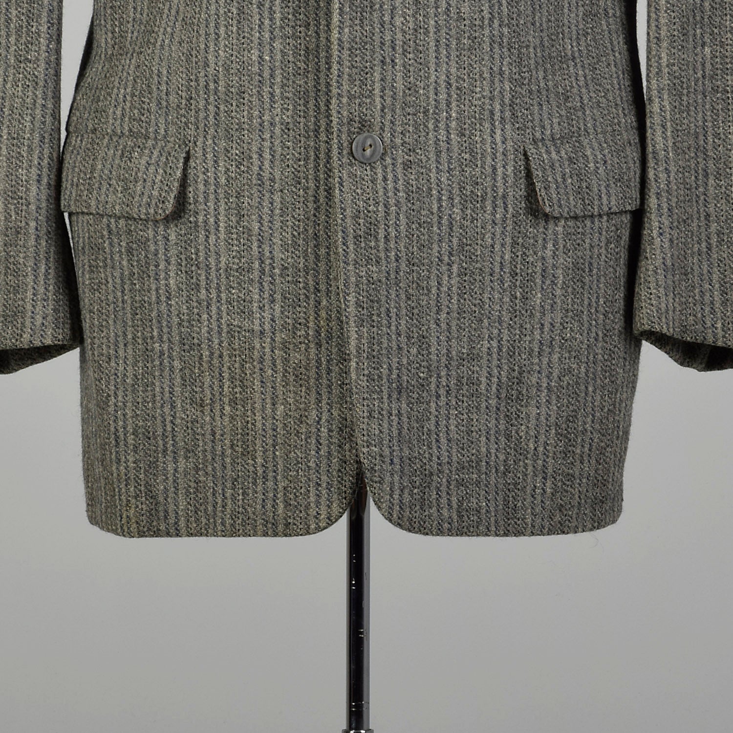 1950s Mens Wool Tweed Jacket Gray Stripe