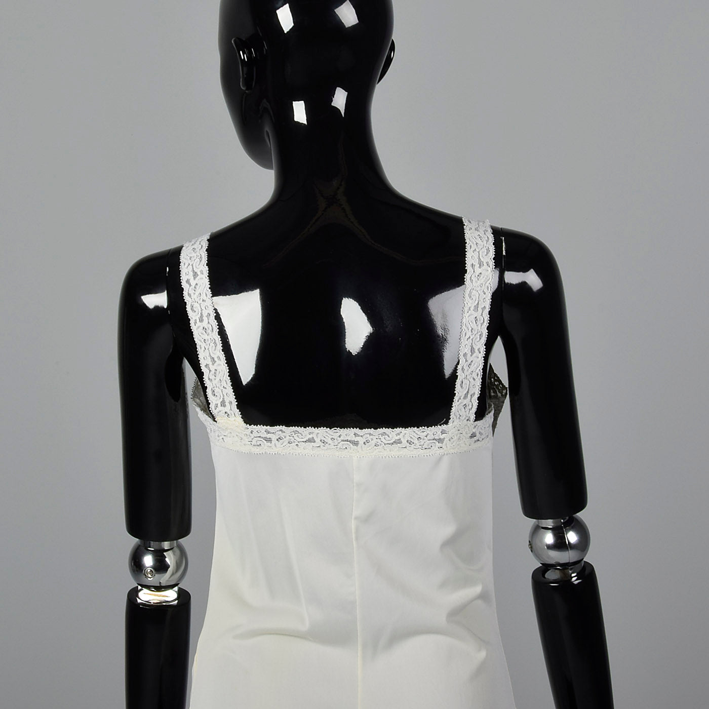 1970s Off White Camisole with Lace Trim