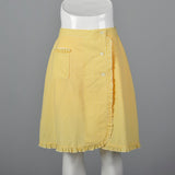 1960s Yellow Seersucker Wrap Skirt