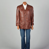 Medium 1970s Men's Burgundy Leather Jacket