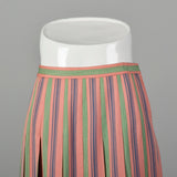 Small Valentino Boutique 1960s Pink Stripe Pleated Skirt